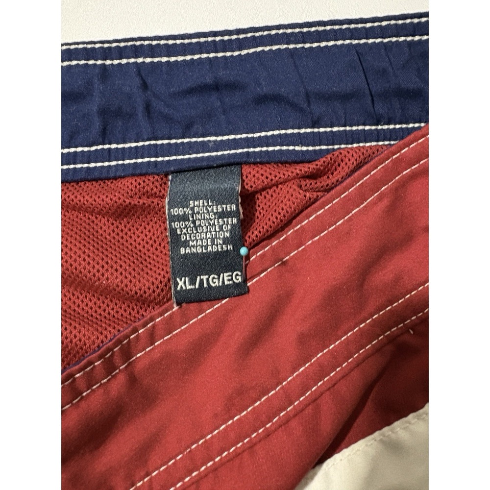 CHAPS Red White & Blue Stripe Mesh Lined Swim Trunks Mens Size XL Vtg Classic - Picture 2 of 13